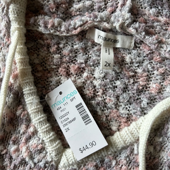 ▶️ Maurice’s 2X chenille sweater hooded women’s soft cozy drawstring NEW + TAGS - Picture 2 of 11